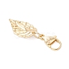 Leaf 304 Stainless Steel & Natural Tourmaline Pendant Decorations HJEW-JM03906-02-5