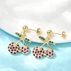 Brass Cubic Zirconia Dangle Stud Earrings EJEW-Q036-07G-5