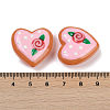 Handmade Heart Lampwork Beads Strands LAMP-P069-04B-08-4