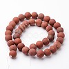 Frosted Round Natural Red Jasper Bead Strands G-J346-22-10mm-2