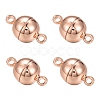 Rack Plating Brass Magnetic Clasps with Loops KK-F801-02B-RG-3