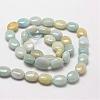 Oval Natural Aquamarine Bead Strands G-O139-02C-2