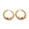 304 Stainless Steel Beaded Hoop Earrings EJEW-G368-05G-1