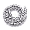 Electroplated Crackle Glass Beads Strands X-EGLA-N014-8mm-03-2