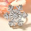 Snowflake Rotatable Open Cuff Rings for Women RJEW-B111-01P-2