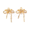 Brass Micro Pave Clear Cubic Zirconia Pendants KK-S376-17B-G-1