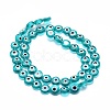 Handmade Evil Eye Lampwork Flat Round Bead Strands LAMP-L058-8mm-11-2