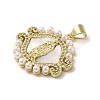 Brass Pave Shell Pendants KK-I708-16Q-G-2