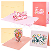 2 Sets 2 Styles Mother's Day 3D Pop Up Paper Greeting Card for Birthday Day AJEW-GA0006-97-1