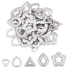 40Pcs 5 Style 304 Stainless Steel Linking Rings STAS-UN0023-67-1