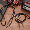 2Pcs 2 Styles Adjustable Vintage PU Leather Bolo Tie NJEW-GF0001-13R-4