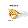 Geometric 304 Stainless Steel Open Cuff Rings with Irregular High-end Feel NH8943-13-1