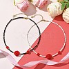 2Pcs 2 Colors Glass Seed Beaded Necklace Sets NJEW-MZ00053-2