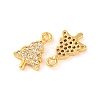 Brass Micro Pave Clear Cubic Zirconia Pendants KK-U017-07A-G-2