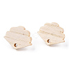 Ash Wood Stud Earring Findings EJEW-N017-011P-2