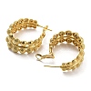 Brass Half Round Beaded Thick Hoop Earrings for Women EJEW-D067-03G-2