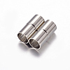 Tarnish Resistant Column 304 Stainless Steel Magnetic Clasps with Glue-in Ends STAS-I026-01-2