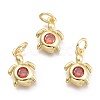 Brass Micro Pave Cubic Zirconia Pendants KK-P187-12-G-2