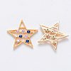 Brass Micro Pave Cubic Zirconia Filigree Joiners KK-T049-062G-NF-2