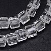 Faceted Cube Transparent Glass Beads Strands EGLA-E041-5mm-D01-2