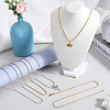 12Pcs 2 Colors 304 Stainless Steel Round Snake Chain Necklaces Set NJEW-SC0001-12-4