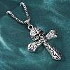 Tibetan Style Zinc Alloy Viking Pendant Necklaces NJEW-Z062-01AS-01-3