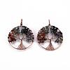 Natural Green Aventurine & Red Aventurine & Quartz Crystal Chips Big Pendants G-S359-186-2
