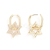 Brass Micro Pave Cubic Zirconia Huggie Hoop Earrings EJEW-G274-03G-03-2