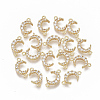 Brass Micro Pave Cubic Zirconia Links/Connectors X-KK-S354-118-NF-1