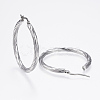 Tarnish Resistant 304 Stainless Steel Hoop Earrings EJEW-H322-17P-2