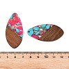 Transparent Resin and Walnut Wood Pendants RESI-T057-05K-4