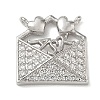 Brass Micro Pave Clear Cubic Zirconia Pendants CU-CBA4231-06A-P-1