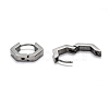 Tarnish Resistant 304 Stainless Steel Hexagon Huggie Hoop Earrings STAS-J033-03B-P-3