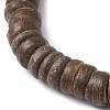 Natural Coconut Rondelle Beaded Stretch Bracelets BJEW-JB10250-02-4
