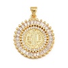Rack Plating Brass Micro Pave Cubic Zirconia Pendants KK-E072-22G-1
