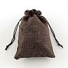 Polyester Imitation Burlap Packing Pouches Drawstring Bags ABAG-R004-14x10cm-10-1