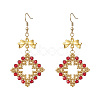3 Pairs Glass Dangle Earrings EJEW-MZ00709-3