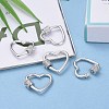 Brass Micro Pave Clear Cubic Zirconia Screw Carabiner Lock Charms ZIRC-E164-07P-6