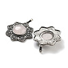Natural Rose Quartz & Brass Pendants G-K338-09AS-07-2