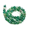 Natural Striped Agate/Banded Agate Beads Strands G-A246-8mm-06-3