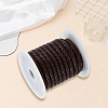 1 Roll Round Braided Cowhide Leather Cord NWIR-CL0001-01A-7