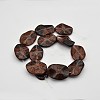 Wave Oval Natural Mahogany Obsidian Beads Strands G-N0153-04-2