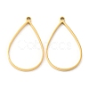 304 Stainless Steel Open Back Bezel Teardrop Pendants STAS-Z040-11A-G-1