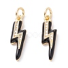 Brass Micro Pave Clear Cubic Zirconia Pendants ZIRC-A019-12G-E-1