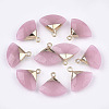 Electroplate Natural White Jade Pendants G-T112-04H-1