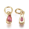 Brass Micro Pave Cubic Zirconia Charms ZIRC-F111-04G-02-2