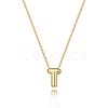 Brass Initial Pendant Box Chain Necklaces for Women FS-WG5C822-20-1