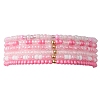 6Pcs Glass Seed & Brass Beaded Stretch Bracelets Set BJEW-JB09538-05-1