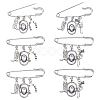 16Pcs 2 Style Cowboy Theme Stainless Steel Brooches JEWB-FH00043-1