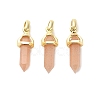 Natural Sunstone Double Terminal Pointed Pendant G-H097-01G-03-1